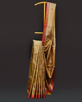 Regal Gold Tissue Kanjivaram Silk Saree with Bird Butta Weaving